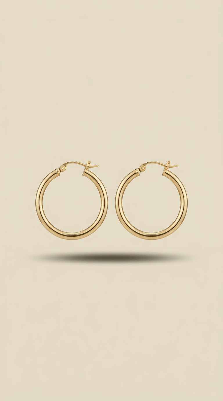 Unisex Slim Gold Hoop Earrings