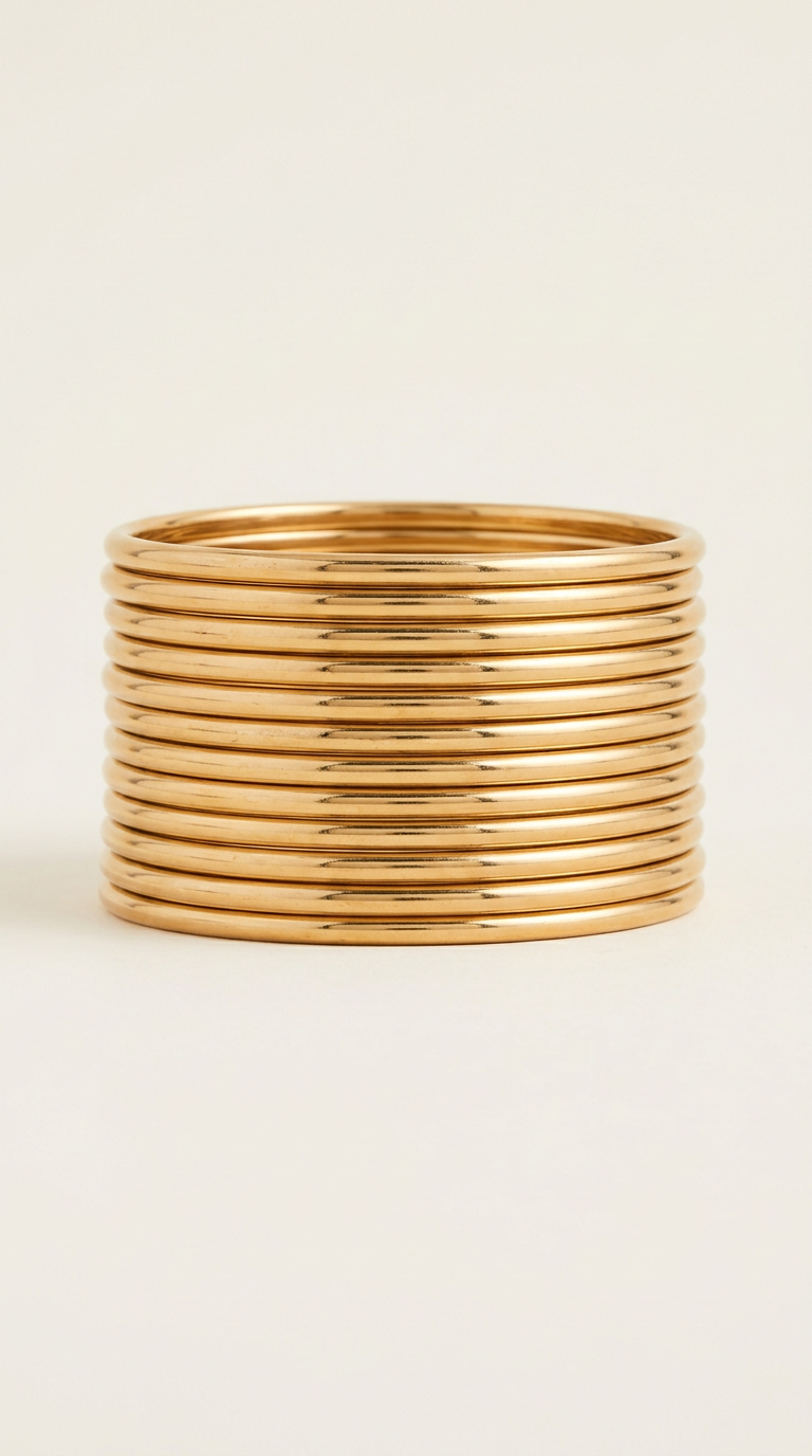 Stackable Gold-Plated Slim Bangles