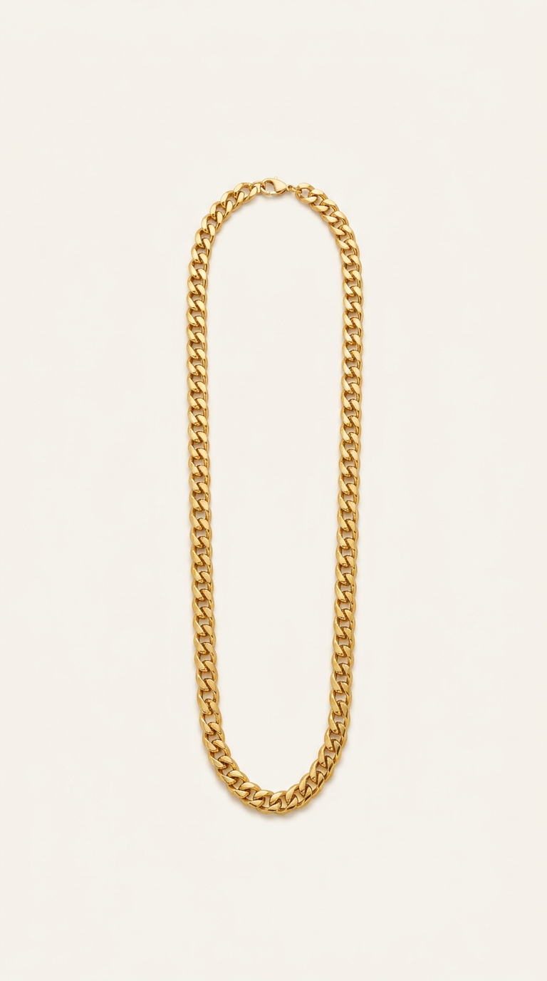 Curb Chain Necklace Unisex Gold-Plated
